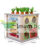 Дървен многофункционален сортер куб 5в1